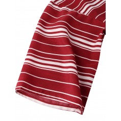 Casual Striped Pocket Half Sleeve Plus Size Maxi Dress