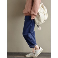 Solid Color Pocket Casual Oversize Pants