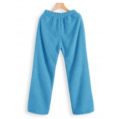 Casual Solid Color Loose Plush Pants for Women