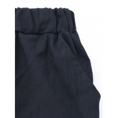 Casual Pockets Straight Elastic Waist Harem Pants for Women