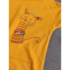 Cartoon Cat Embroidery Long Sleeve Casual Shirt