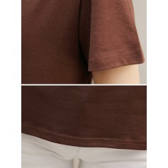 Casual Solid Color Short Sleeve O-neck Cotton T-shirts