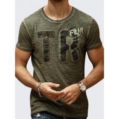 Mens Summer Letter Printed Cotton Breathable O-neck Short Sleeve Casual T-shirt