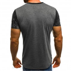 Mens Fashion Summer Casual Printed O-neck Short Sleeve Regular Fit T Shirts
