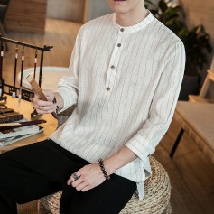 Mens Casual Cotton Linen Half Sleeve Summer Style T-Shirts Vintage Retro Tops