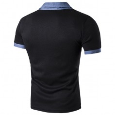 Mens Fashion Front Pocket Golf Shirt Turndown Collar Short Sleeve Spring Summer Casual Tops
