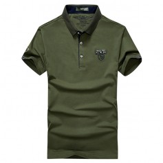 Mens Solid Color Polo Shirt Turndown Collar Short Sleeve Spring Summer Casual Tops
