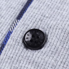Mens Plaid Printed Knitting Shirt Solid Patchwork Turndown Collar Slim Fit Casual Golf Shirt
