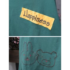 Cartoon Cute Embroidery Crew Neck Long Sleeve T-shirt