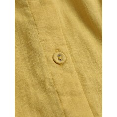 Vintage Irregular Button Split Solid Plus Size Long Shirt
