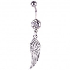 New Feather Crystal Navel Belly Button Barbell Ring Body Piercing Gift