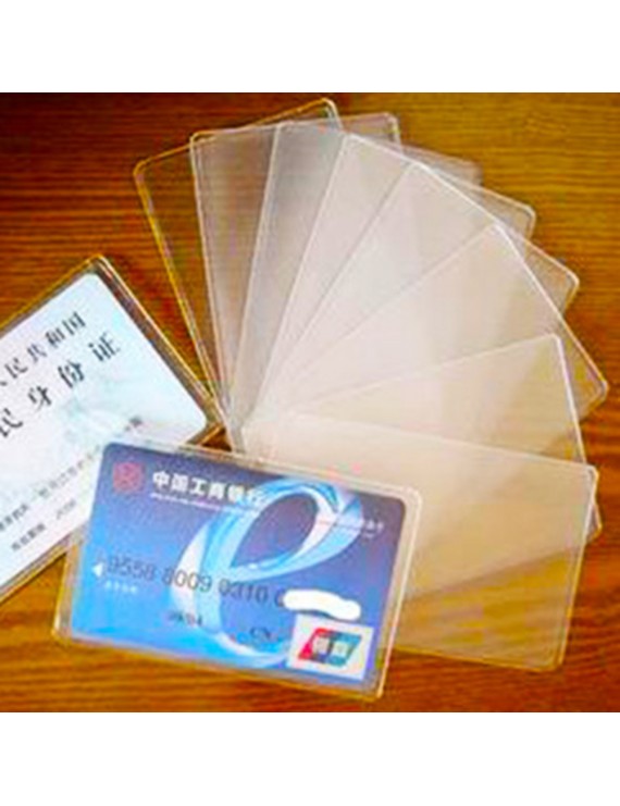 Simple And Transparent Bank Card Set Sided Vertical Plastic ID IC Multi-function Card Holder Plastic Matte Holder Card  Set