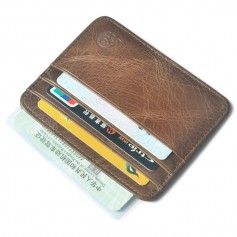 Men Genuine Leather Mini Wallets Male Business Ultra-thin Card Holder Women Small Purse Leather Card Case Luxury Brand