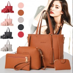 4Pcs/Set Women Bags Large Capacity Purse Handbag Wallets Coin Card Package Ladies Shoulder Bag