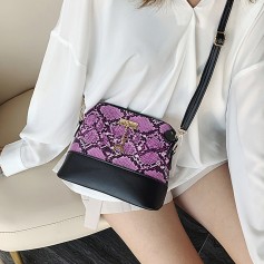 Fashion Joint-color Elegant Panelled PU Leather Shoulder Bag with Deer Toy Women Crossbody Handbag
