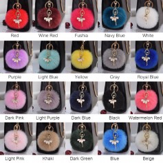 8CM Cute Dancing Angel Keychain Pendant Women Bag Fur Ball Accessories Kay Ring Holder Key Chains Gifts