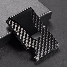 Men's Metal Money Clip Wallet Credit Card ID Cards Name Cards Holder Bags Thin Minimalist Silver Color Wallets Gifts for Men