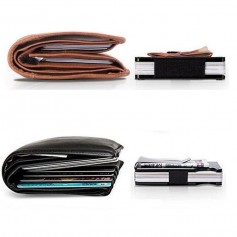Men's Metal Money Clip Wallet Credit Card ID Cards Name Cards Holder Bags Thin Minimalist Silver Color Wallets Gifts for Men