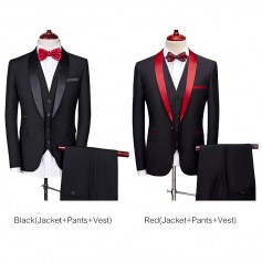 Mens Suits Wedding Bridegroom Classical Suits Formal Business Outfit Shawl Collar One Button Blazer 3Pieces Jacket Pants Vest