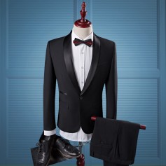 Mens Suits Wedding Bridegroom Classical Suits Formal Business Outfit Shawl Collar One Button Blazer 2Pieces Jacket Pants