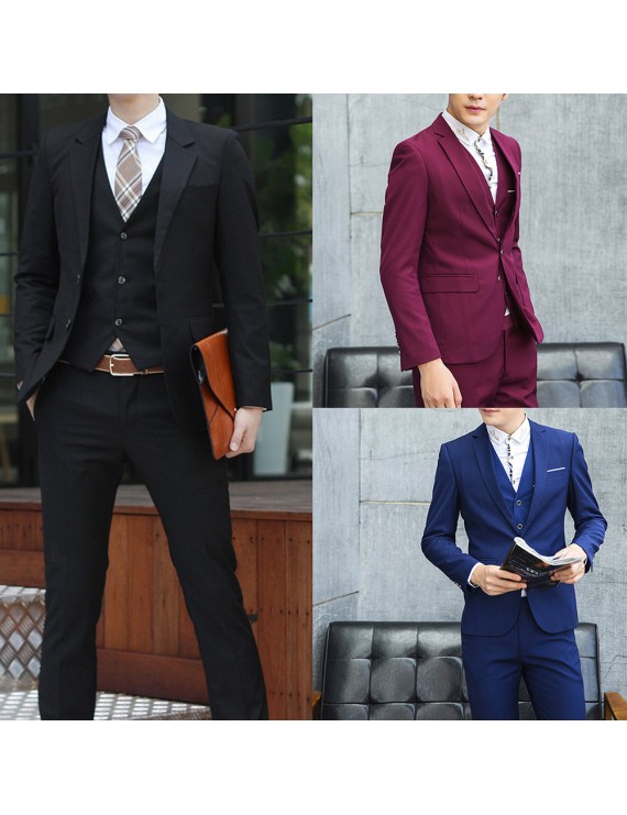 2PCS JACKET+PANTS Set Men Suits Plus Size Business Office Suits Male Wedding Party Blazer Bridegroom Groomsman Tuxedos Formal Compere Costume Slim Fit Suits