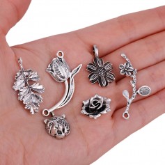 100 Pcs/Set Lots Tibetan Silver Mixed Styles Charms Pendants DIY Jewelry for Necklace Bracelet Making Accessaries