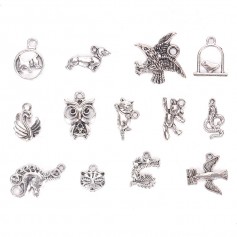 100 Pcs/Set Lots Tibetan Silver Mixed Styles Animals Charm Pendants DIY Jewelry for Necklace Bracelet Craft Findings