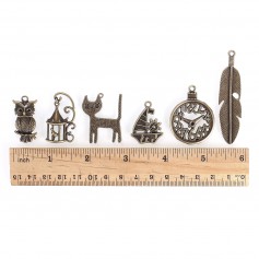 Wholesale 100Pcs Mixed Type Antique Bronze Charms Alloy Pendant DIY Accessories for Bracelet Necklace Jewelry Making and Craft