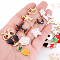 50 Pcs/Set Lots Enamel Mixed Styles Charm Pendants DIY Jewelry for Necklace Bracelet Craft Findings Making