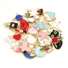30pcs Assorted Love Heart Cute Shape Steampunk Charm Pendant for DIY Jewelry Making Accessories
