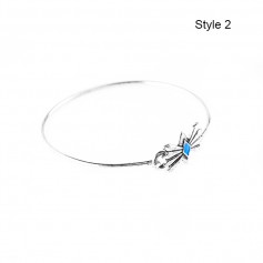 4Pcs Set Women Boho Gypsy Silver Plate Bracelets Turquoise Gem Stone Cuff Bangle Jewelry