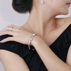 Fashion Jewelry Crystal Rhinestone Love Bracelet Bangle Cuff Charm Women's Gift