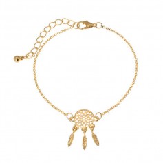 2Pcs New  Leaf Feather Tassel Chain Gold & Silver Dream Catcher Bracelet Women Jewelry