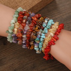 Natural Crystal Macadam Bracelet Healing Transshipment crystal Handmade Stretchy Bracelet