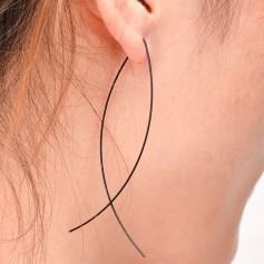 1 Pair Simple Fish Wire Pattern Earrings Fashion Ear Stud Dangle Women Punk Jewelry