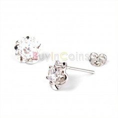 Fashion 1/3Pair Sterling Silver Platinum Plated Crystal Flowers Ear stud Earrings Women Girl Gift