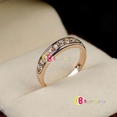 1pcs Siliver Gold 18K Rose Gp Elegent Classic Crystal Fashion Bridal Finger Ring Gift