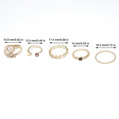 5Pcs/Set Vintage Bohemian Gypsy Ring Set Geometric Joint Midi Finger Knuckle Rings Jewelry