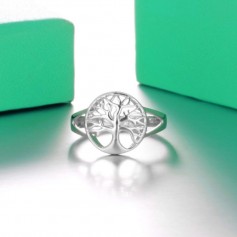Women Unique Classic Tree of Life Silver Ring Fashion Hollow Lady Jewelry Gift Accessories