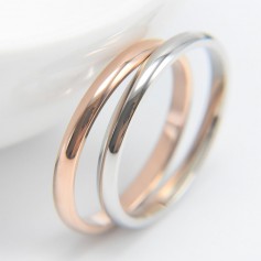 Luxsury Silver Rose Gold Plated Titanium Steel Wedding Engagement Band Ring Women's Men's Jewelry Gift