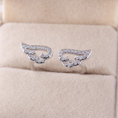 Charming Adjustable Angel Wing Ring Crystal Rhinestone Zircon Silver/Gold Plated Rings Women Jewelry