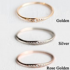 Luxsury Silver Rose Gold Plated Crystal Rhinestones Wedding Engagement Band Ring Women's Girl's Jewelry Gift