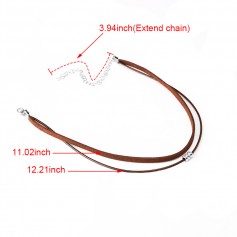 New Velvet Leather Rope Double Choker Silver Beads Pendant Chain Necklace Charm Jewelry