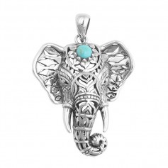 New Fashion Women Beach Pendants Silver Turquoise Elephant Necklaces Jewelry