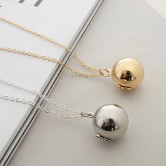 Handmade Secret Message Ball Locket Necklace Gold Silver Chain Love Promise Friendship Jewelry