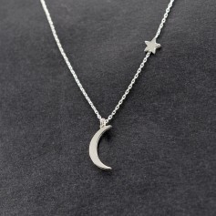 Simple Metal Moon Star Choker Necklace Gold Silver Chain Women Jewelry Accessories Gift