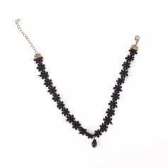 10Pcs/Set Sexy Gothic Punk Velvet Lace Choker Collar Gem Bead Pendant Chain Necklace Women Jewelry