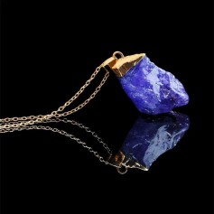 1pc Agate Natural Crystal Gemstone Quartz Healing Point Chakra Pendant Necklace