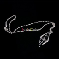 Men Vintage Dragon  Pendant Silve Metal Necklace Long Chain Cosplay Toy Jewelry