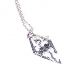 Men Vintage Dragon  Pendant Silve Metal Necklace Long Chain Cosplay Toy Jewelry